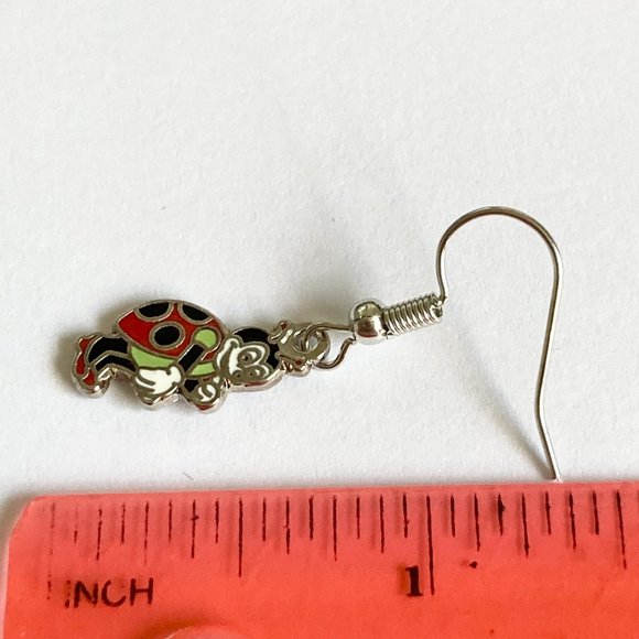 Vintage Disney Francis Ladybug Earrings It's a Bugs Life Charm Dangle Enamel - Picture 9 of 9